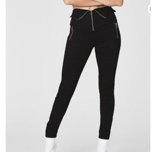 Carmar VIOLA Black Skinny Foldover Jeans with Zipper Accents